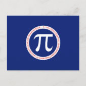 Symbool van pi in Cirkel op Navy Blue Briefkaart (Voorkant)