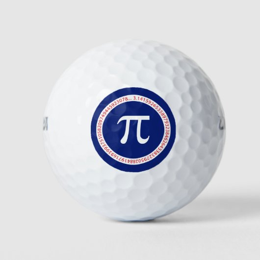 Symbool van pi in Cirkel op Navy Blue Golfballen (Voorkant)