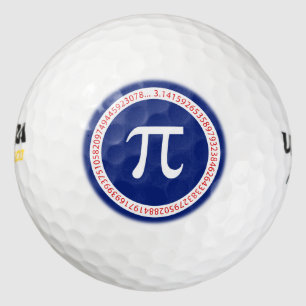 Symbool van pi in Cirkel op Navy Blue Golfballen