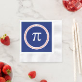 Symbool van pi in Cirkel op Navy Blue Servet (Insitu)
