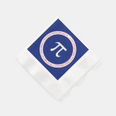 Symbool van pi in Cirkel op Navy Blue Servet (Hoek)