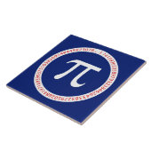 Symbool van pi in Cirkel op Navy Blue Tegeltje (Zijkant)