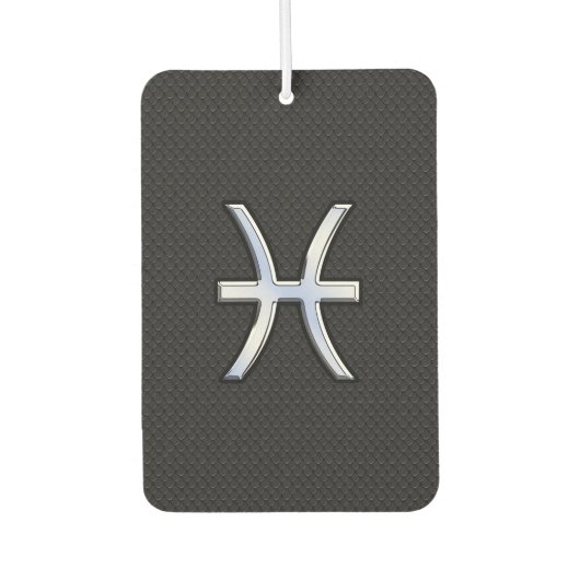 Symbool van pisces op zwarte slangenhuidstijl luchtverfrisser (Voorkant)