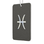 Symbool van pisces op zwarte slangenhuidstijl luchtverfrisser (Links)