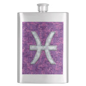 Symbool van Pisces Zodiac op Fuchsia Digital Camo Flacon (Voorkant)