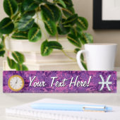 Symbool van Pisces Zodiac op Fuchsia Digital Camo Naambordje