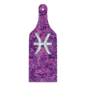 Symbool van Pisces Zodiac op Fuchsia Digital Camo Snijplank (Voorkant)