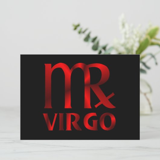 Symbool van Red Virgo Horoscope Kaart (Staand voorkant)
