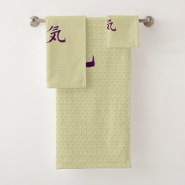 Symbool van Reiki in het Paars Bad Handdoek