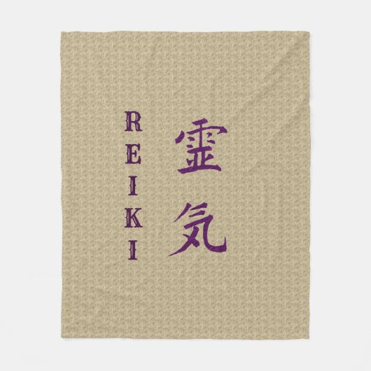 Symbool van Reiki in het Paars Fleece Deken (Voorkant)