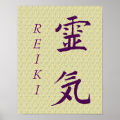 Symbool van Reiki in het Paars Poster (Voorkant)