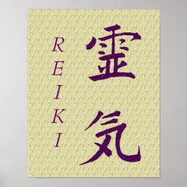 Symbool van Reiki in het Paars Poster