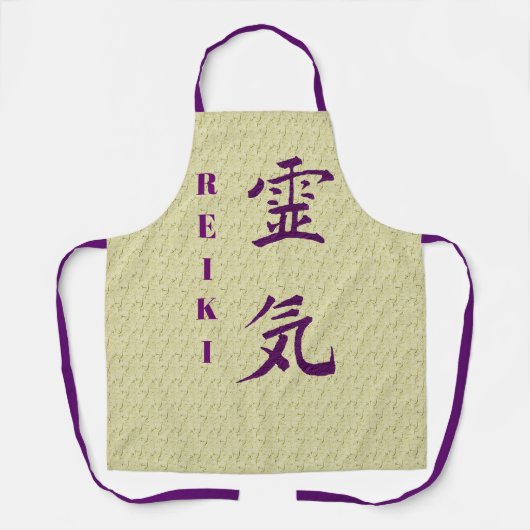 Symbool van Reiki in het Paars Schort (Voorkant)