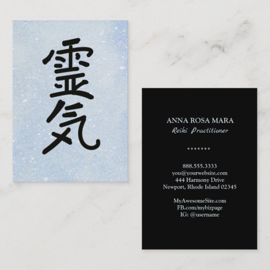 *~* Symbool van Reiki Master Teacher Practitioner Visitekaartje (Voorkant / Achterkant)