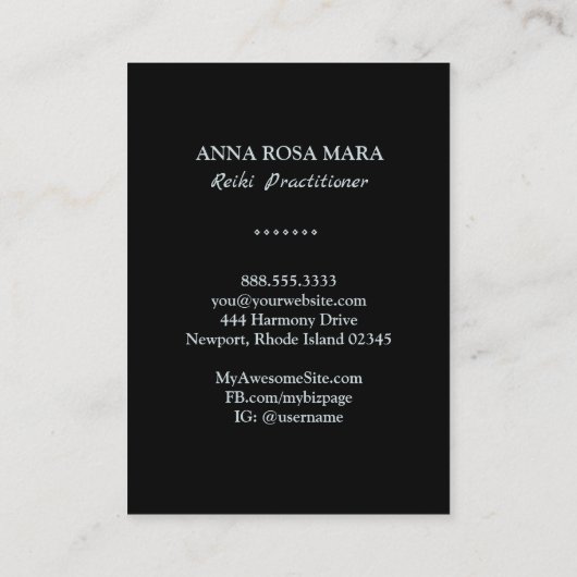 *~* Symbool van Reiki Master Teacher Practitioner Visitekaartje (Achterkant)