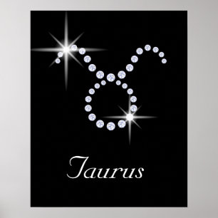 Symbool van Sparkly Diamond Taurus Poster