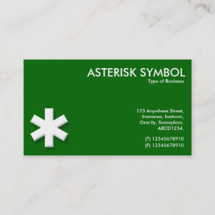 Symbool van sterisk - Groen (006600) Visitekaartje