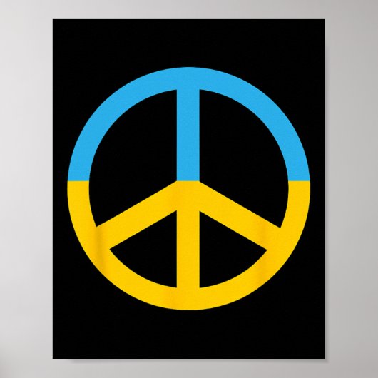 Symbool van vrede met de kleuren van de Oekraïense Poster (Voorkant)