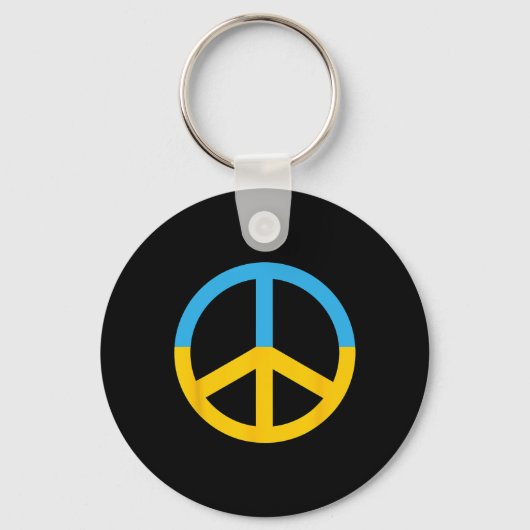 Symbool van vrede met de kleuren van de Oekraïense Sleutelhanger (Voorkant)