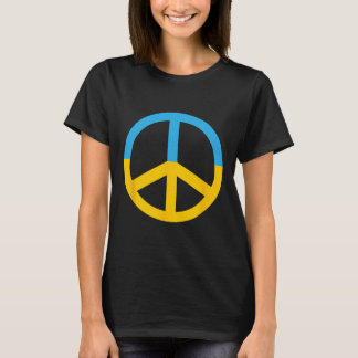 Symbool van vrede met de kleuren van de Oekraïense T-shirt
