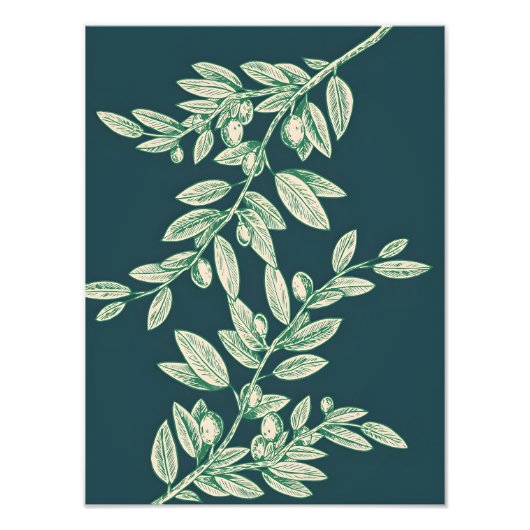 Symbool van Vrede: Olijftak met Olijven Foto Afdruk (Voorkant)