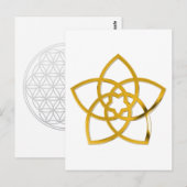 Symbool Venus Flower/GOLD Briefkaart (Voorkant / Achterkant)