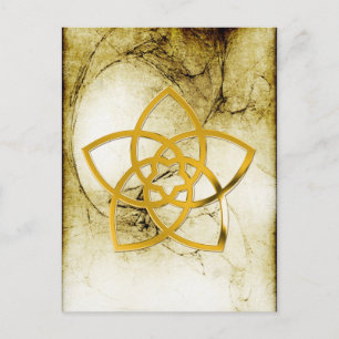 Symbool Venus Flower/GOLD Briefkaart