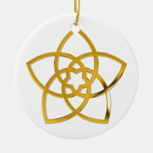 Symbool Venus Flower/GOLD Keramisch Ornament (Voorkant)