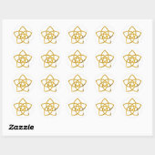 Symbool Venus Flower/GOLD Ronde Sticker (Vel)