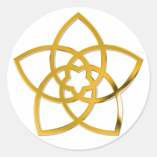 Symbool Venus Flower/GOLD Ronde Sticker (Voorkant)