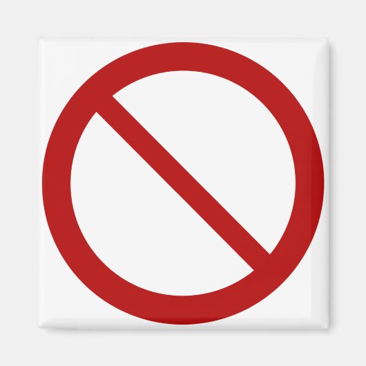 Symbool Verbod of Verbod Magneet (Voorkant)