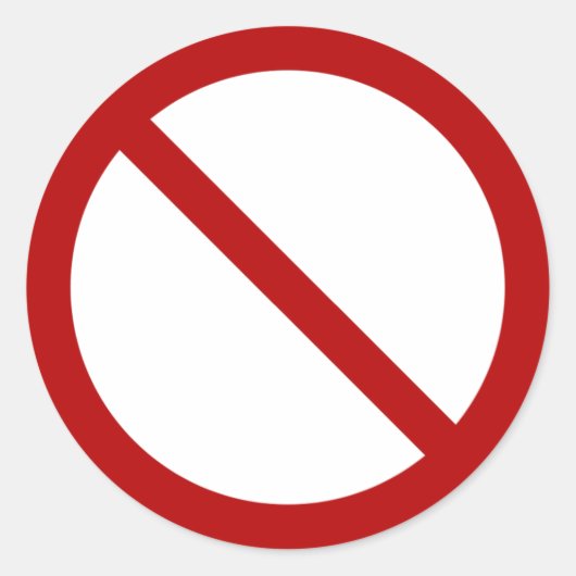 Symbool Verbod of Verbod Ronde Sticker (Voorkant)