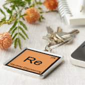 Symbool vernieuwend element chemie techniek sleutelhanger (Zijkant)