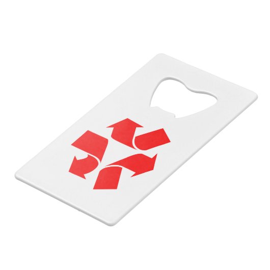 Symbool verwijderen creditkaart flessenopener (Voorkant Gekanteld)