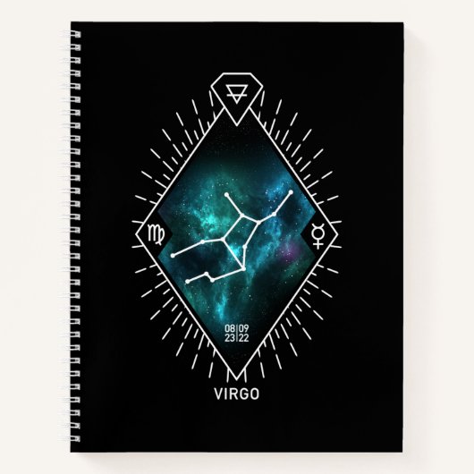 Symbool Virgo Constellation & Zodiac Notitieboek (Voorkant)