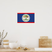 Symbool vlaggenland Belize Poster (Keuken)
