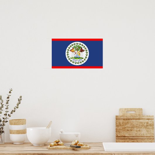 Symbool vlaggenland Belize Poster (Keuken)