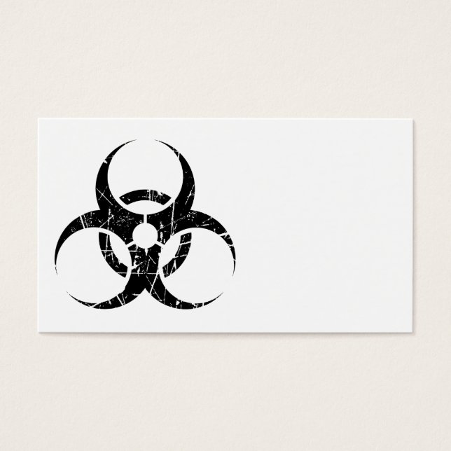 Symbool voor bekrast zwart biohazard visitekaartje (Voorkant)