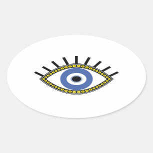 Symbool voor bescherming van het oog etnisch talis ovale sticker