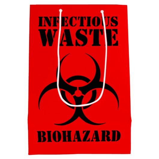 Symbool voor besmettelijk afval en biologisch geva medium cadeauzakje (Achterkant)