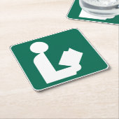 Symbool voor bibliotheek kartonnen onderzetters (Schuin)