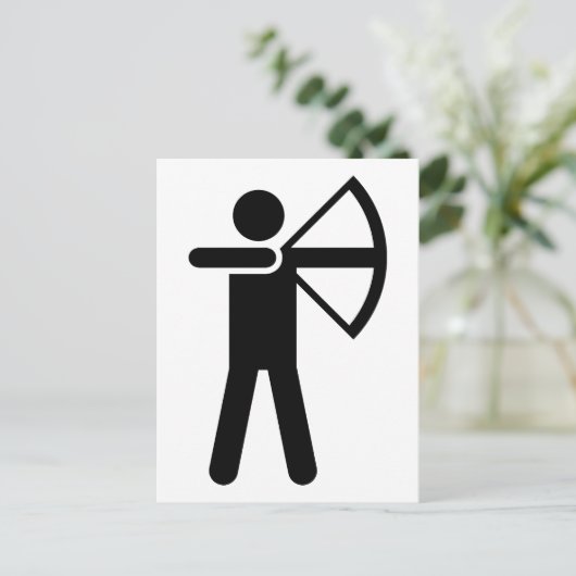Symbool voor boogschieten briefkaart (Staand voorkant)