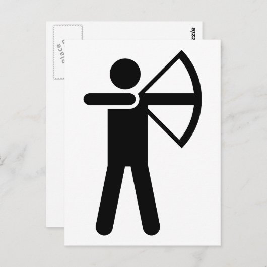 Symbool voor boogschieten briefkaart (Voorkant / Achterkant)