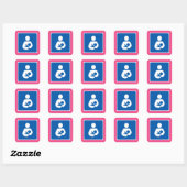 Symbool voor borstvoeding vierkante sticker (Vel)