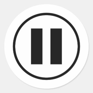 Symbool voor Button onderbreken  Ronde Sticker