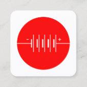 Symbool voor cirkelbatterijen - Rood en wit Vierkante Visitekaartje (Voorkant)