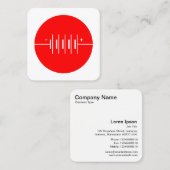 Symbool voor cirkelbatterijen - Rood en wit Vierkante Visitekaartje (Voorkant / Achterkant)