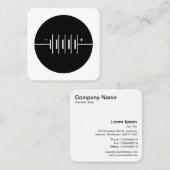 Symbool voor cirkelbatterijen - zwart en wit vierkante visitekaartje (Voorkant / Achterkant)