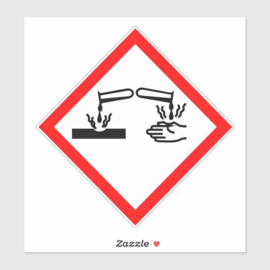 Symbool voor corrosiegevaar sticker (Vel)