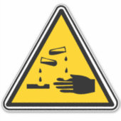 Symbool voor corrosieve materiaalgevaren sticker (Voorkant)